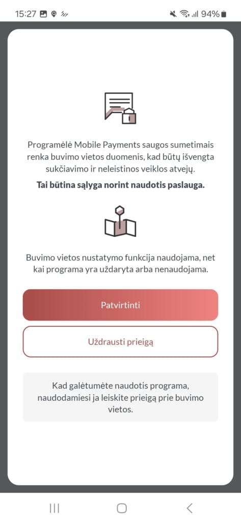 Mobile Payments Location Permission
