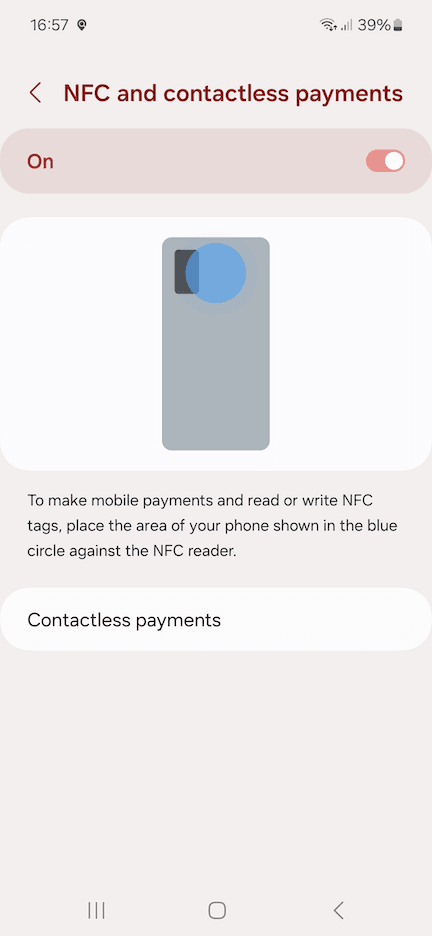 NFC Antenna Location Samsung Android