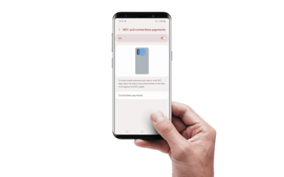 Where should I tap the customer’s card on my phone to take a payment?